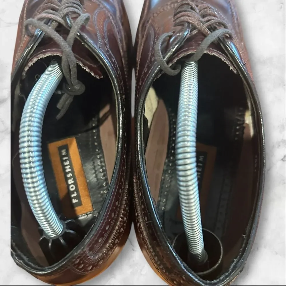 Florsheim 548418‎ Wingtip Oxford Brown Leather Dress Shoes Mens 10